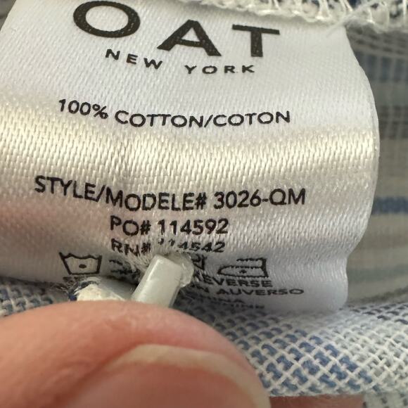 OAT Blue Striped Button-Down Top NWT Size Large - Picture 10 of 10